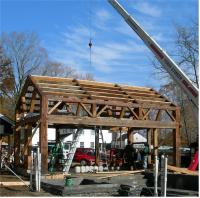 Pool House    18 x 22, If you need a small out building, or a Great Room addition, this frame is just what you want!  We can build this frame from stock hand-hewn timbers, leaving door and window spaces where you want.